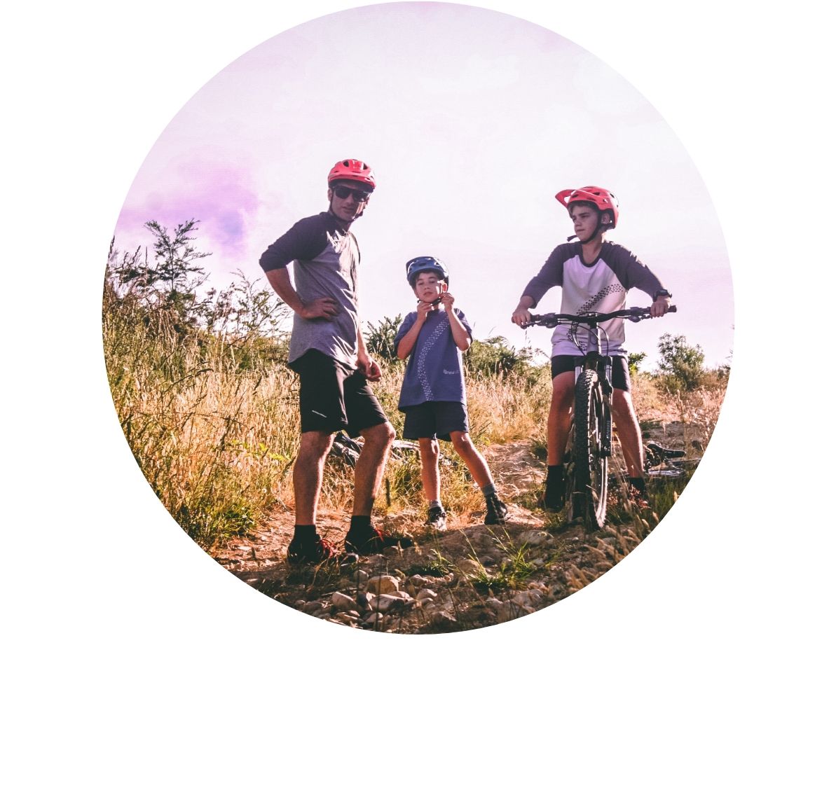 family going for a bike ride